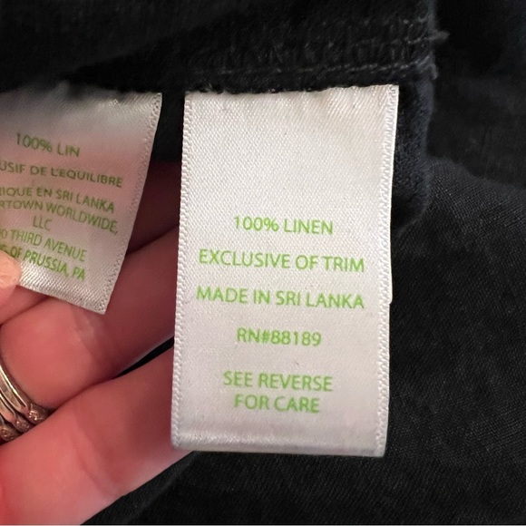 LILLY PULITZER Deri Black Linen Palazzo Pants L XL NWT - Picture 8 of 9